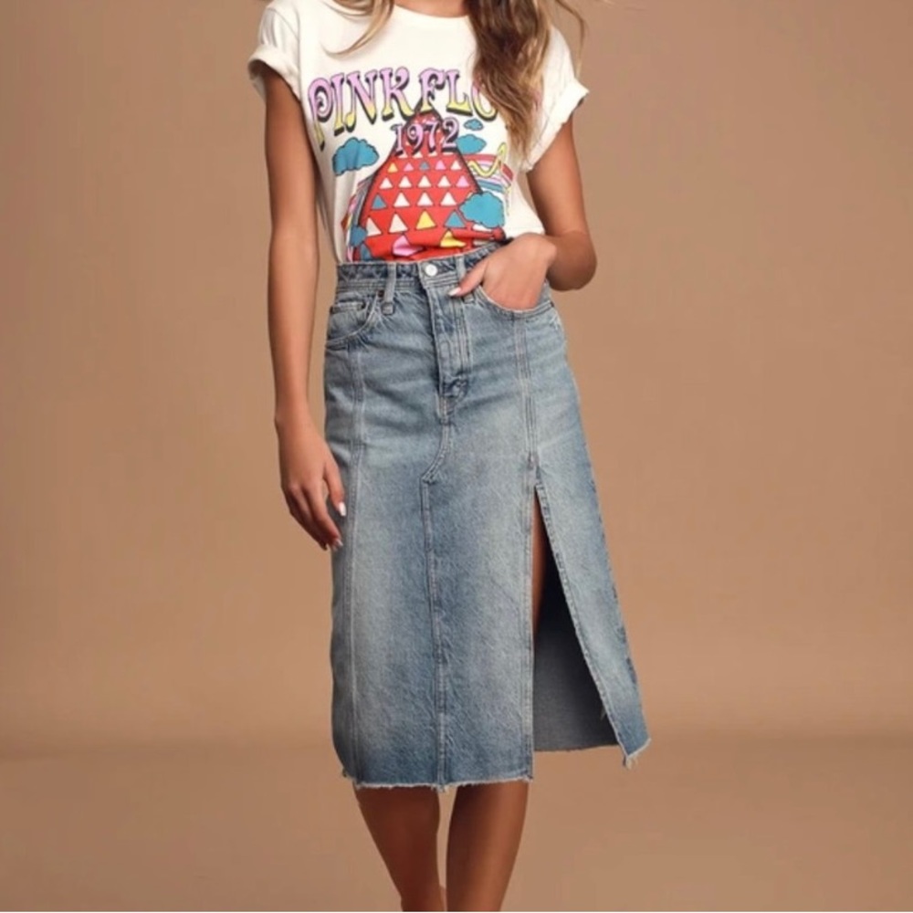 NWT Free People Denim Midi Skirt - Picture 1 of 5
